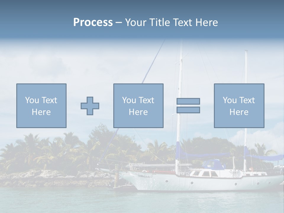 Yacht Palm Fiji PowerPoint Template