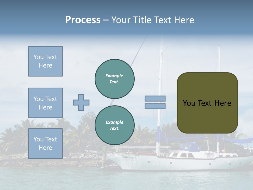 Yacht Palm Fiji PowerPoint Template