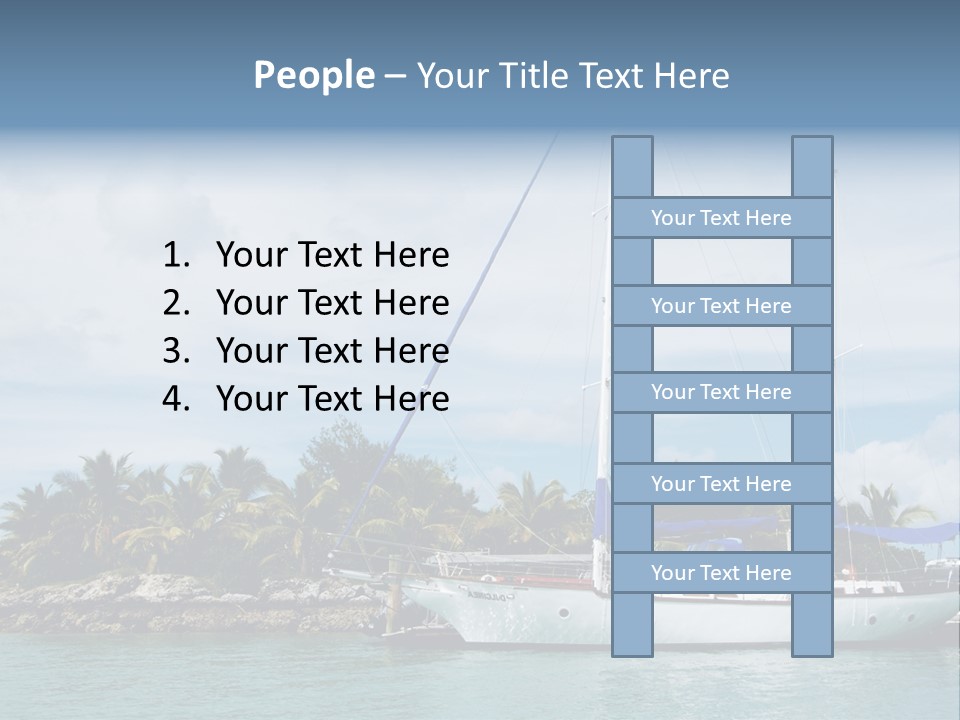 Yacht Palm Fiji PowerPoint Template