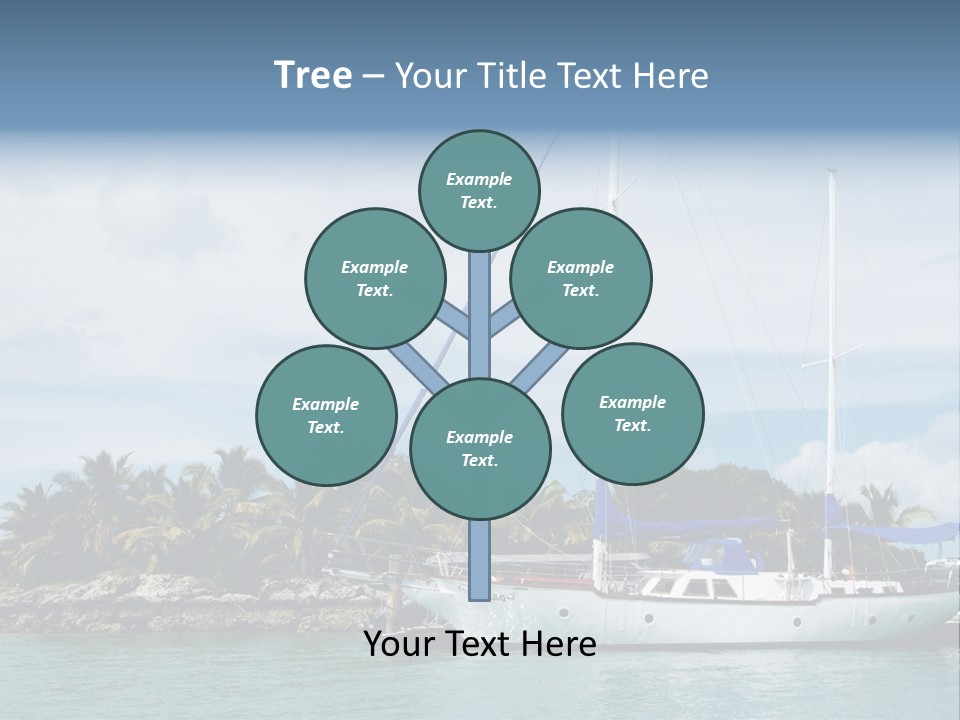 Yacht Palm Fiji PowerPoint Template
