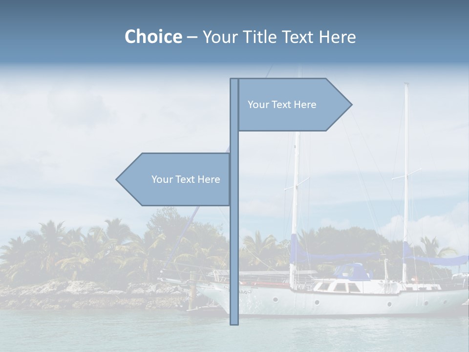 Yacht Palm Fiji PowerPoint Template