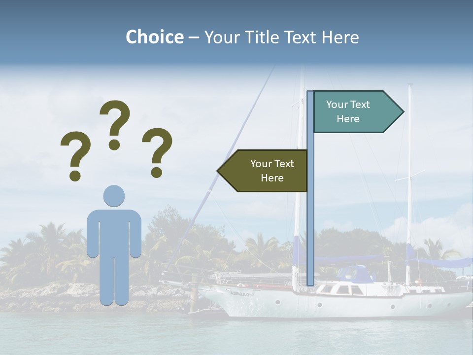 Yacht Palm Fiji PowerPoint Template