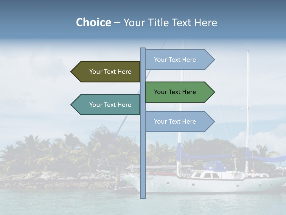 Yacht Palm Fiji PowerPoint Template