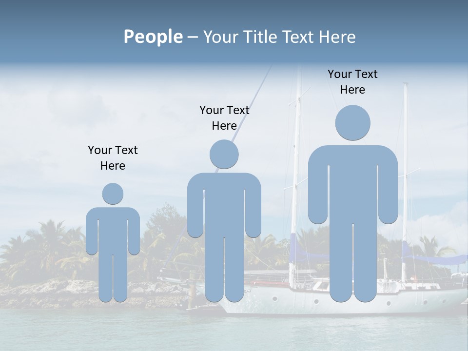 Yacht Palm Fiji PowerPoint Template