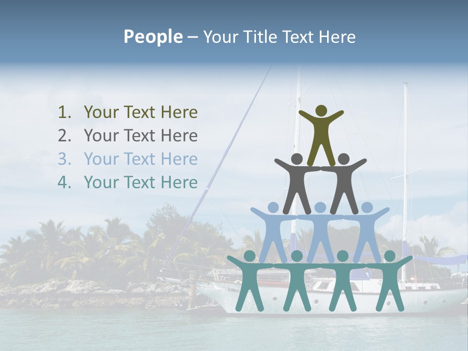 Yacht Palm Fiji PowerPoint Template