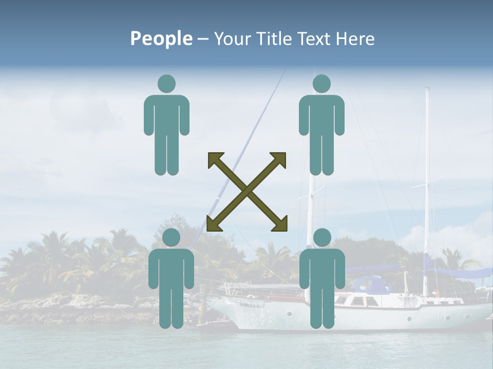 Yacht Palm Fiji PowerPoint Template