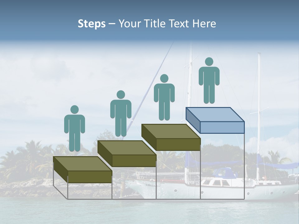 Yacht Palm Fiji PowerPoint Template