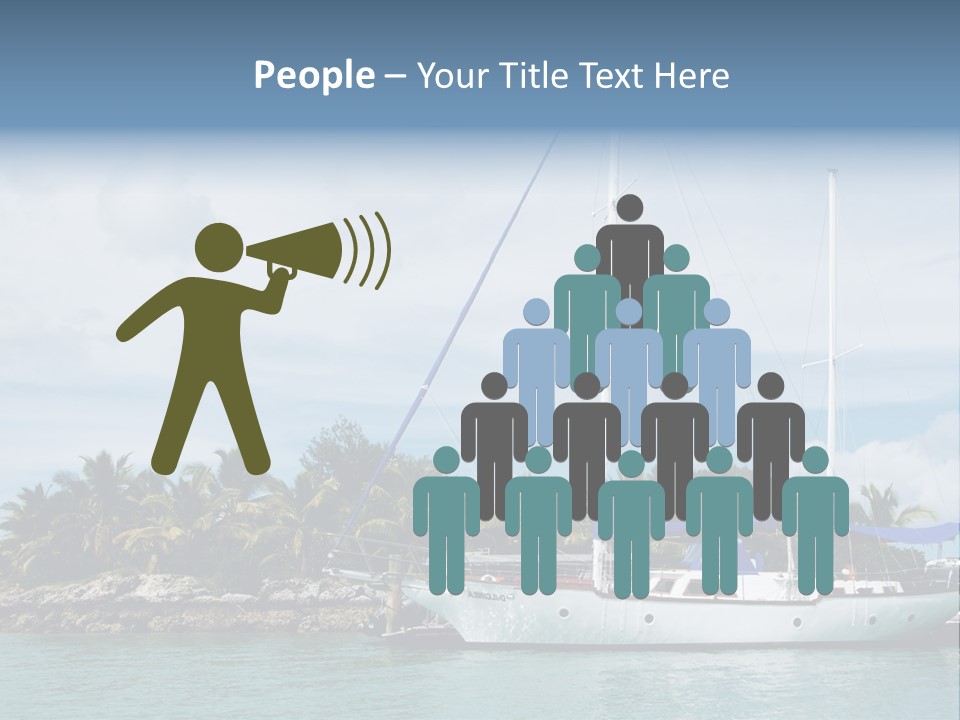 Yacht Palm Fiji PowerPoint Template