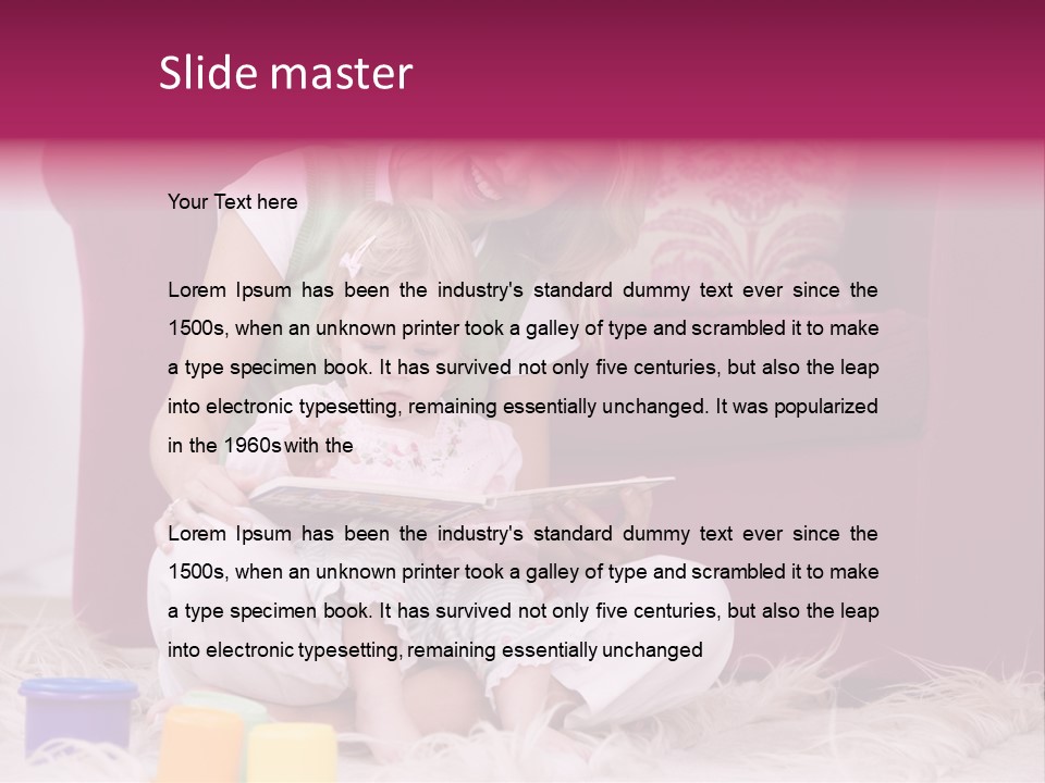 Sofa Literacy Having Fun PowerPoint Template