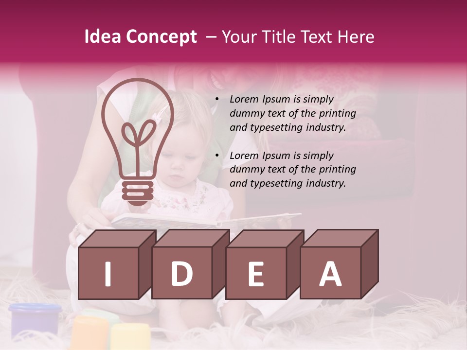 Sofa Literacy Having Fun PowerPoint Template