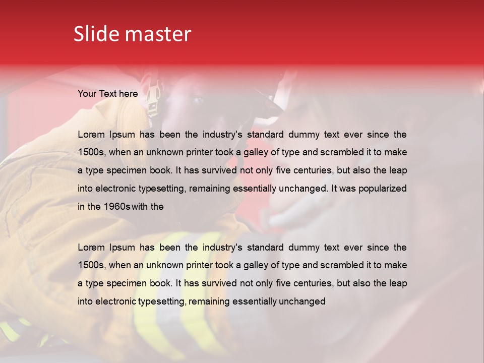 First Aid Fire Truck Hero PowerPoint Template