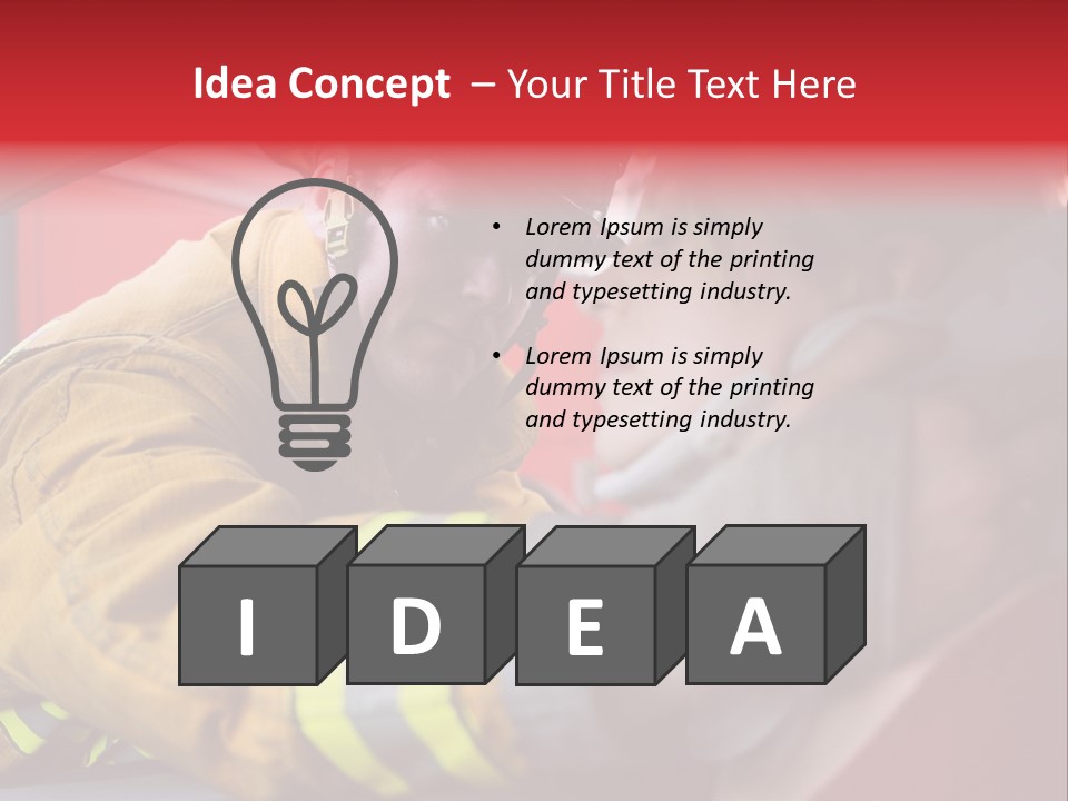 First Aid Fire Truck Hero PowerPoint Template