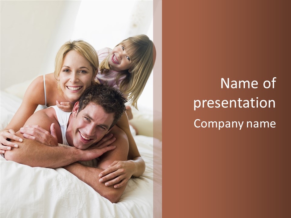 Father Three People Portrait PowerPoint Template