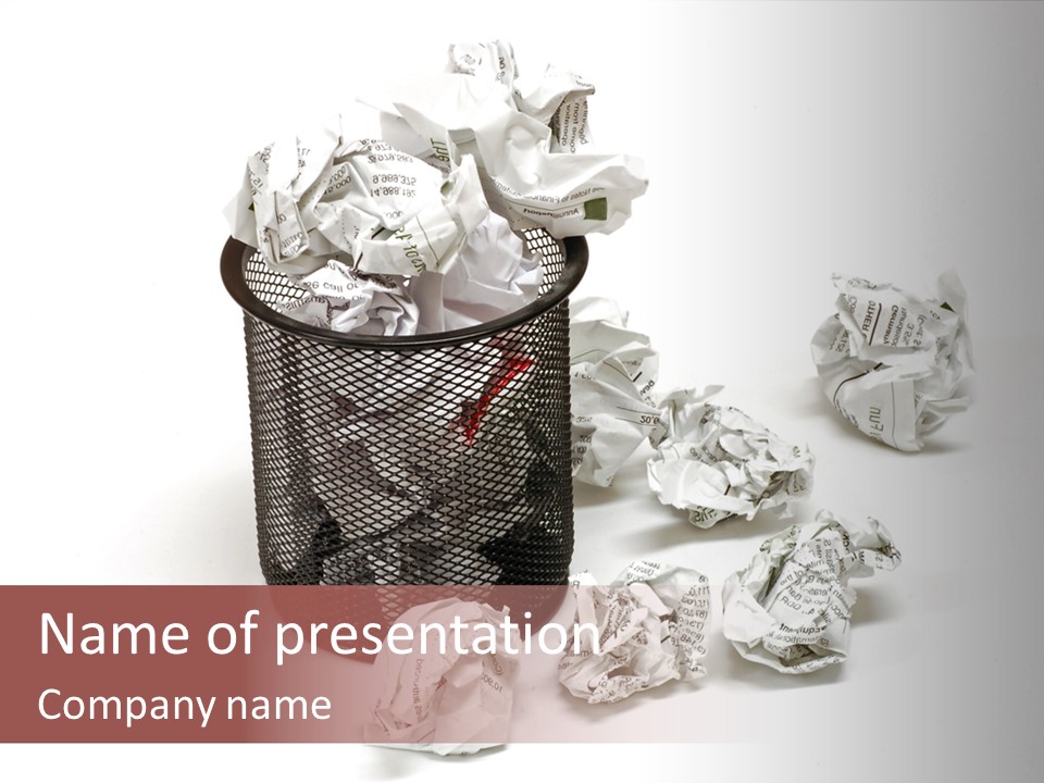 Document Garbage Office PowerPoint Template