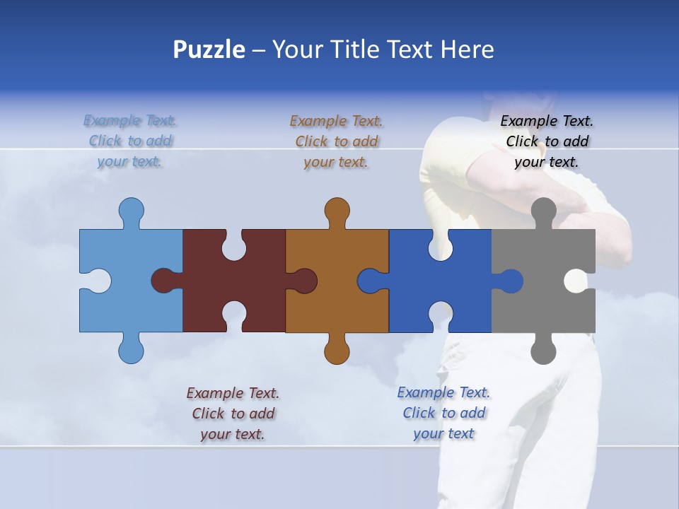 Short Hair Gesturing Shirts PowerPoint Template