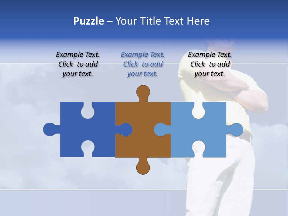 Short Hair Gesturing Shirts PowerPoint Template