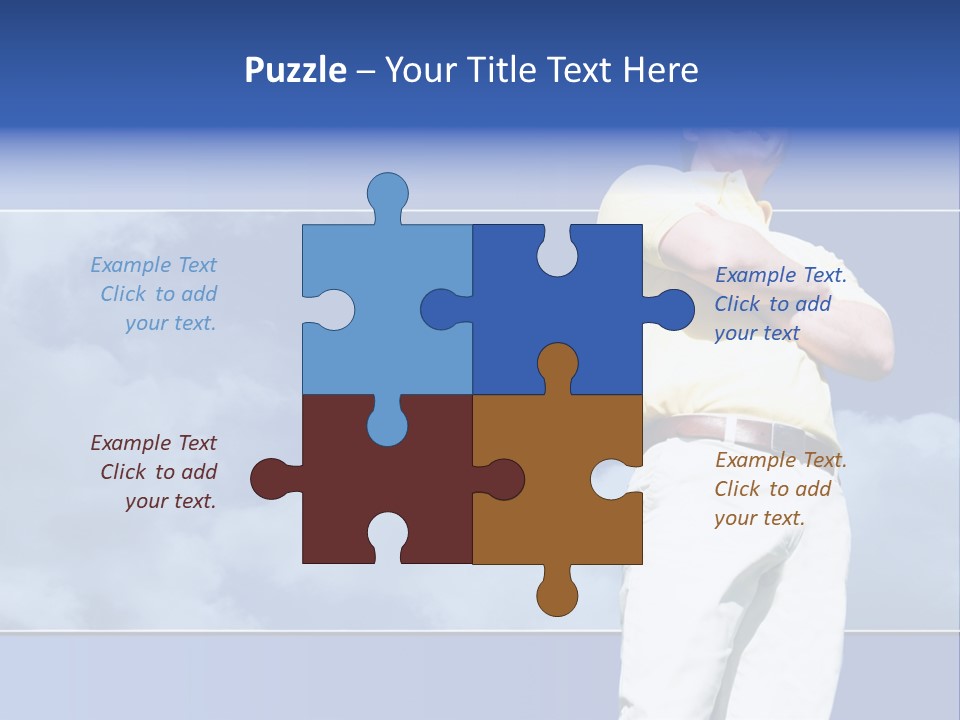 Short Hair Gesturing Shirts PowerPoint Template