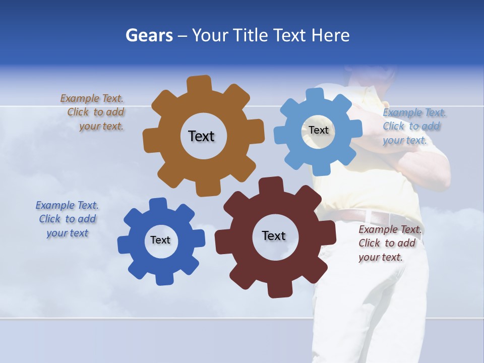 Short Hair Gesturing Shirts PowerPoint Template