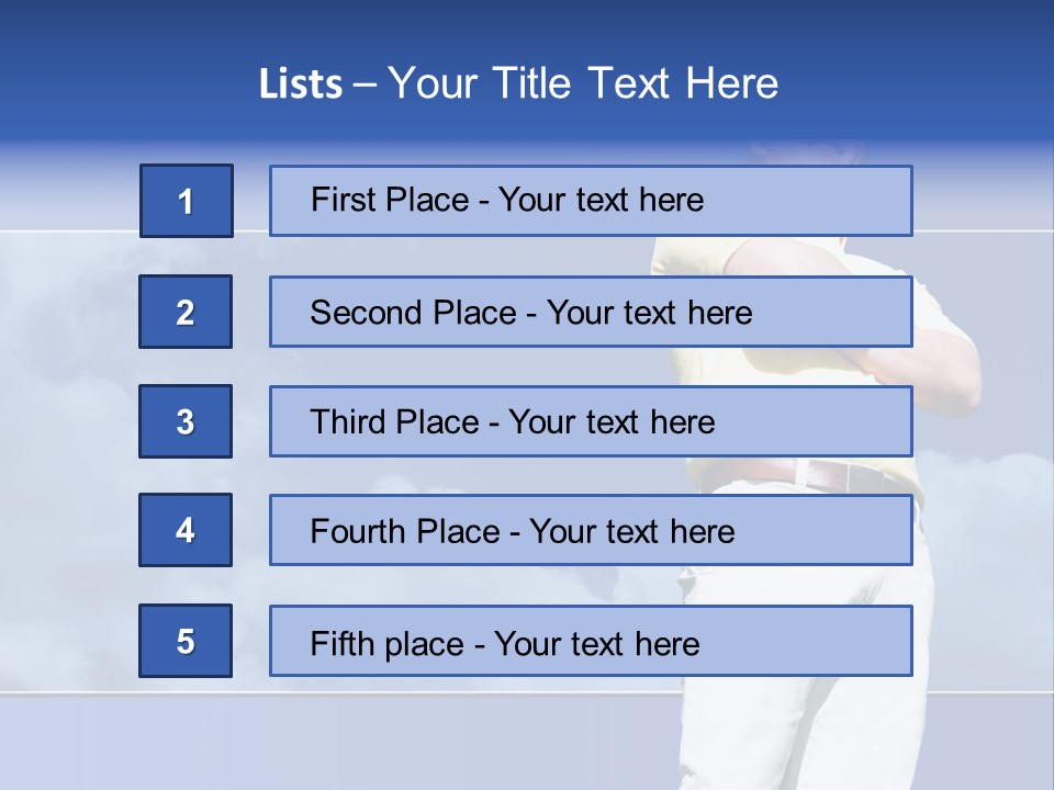 Short Hair Gesturing Shirts PowerPoint Template