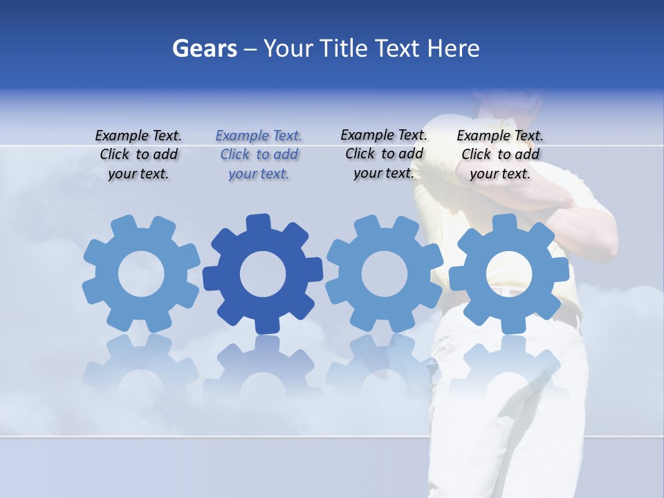 Short Hair Gesturing Shirts PowerPoint Template