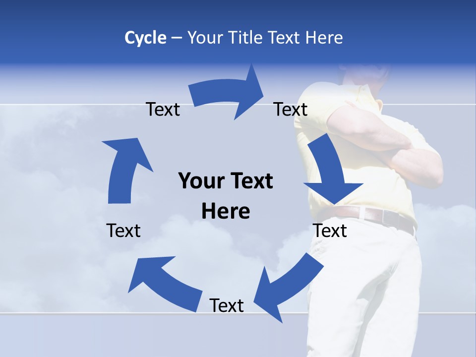 Short Hair Gesturing Shirts PowerPoint Template