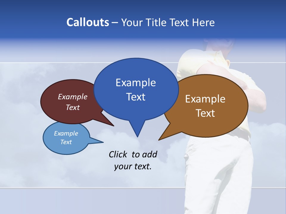 Short Hair Gesturing Shirts PowerPoint Template