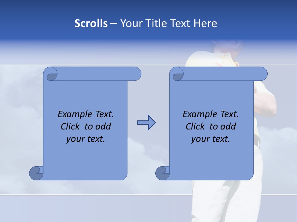 Short Hair Gesturing Shirts PowerPoint Template