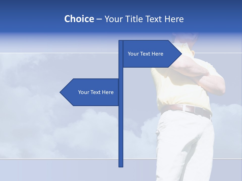 Short Hair Gesturing Shirts PowerPoint Template