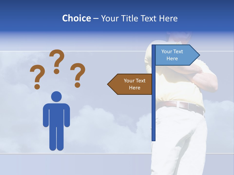 Short Hair Gesturing Shirts PowerPoint Template