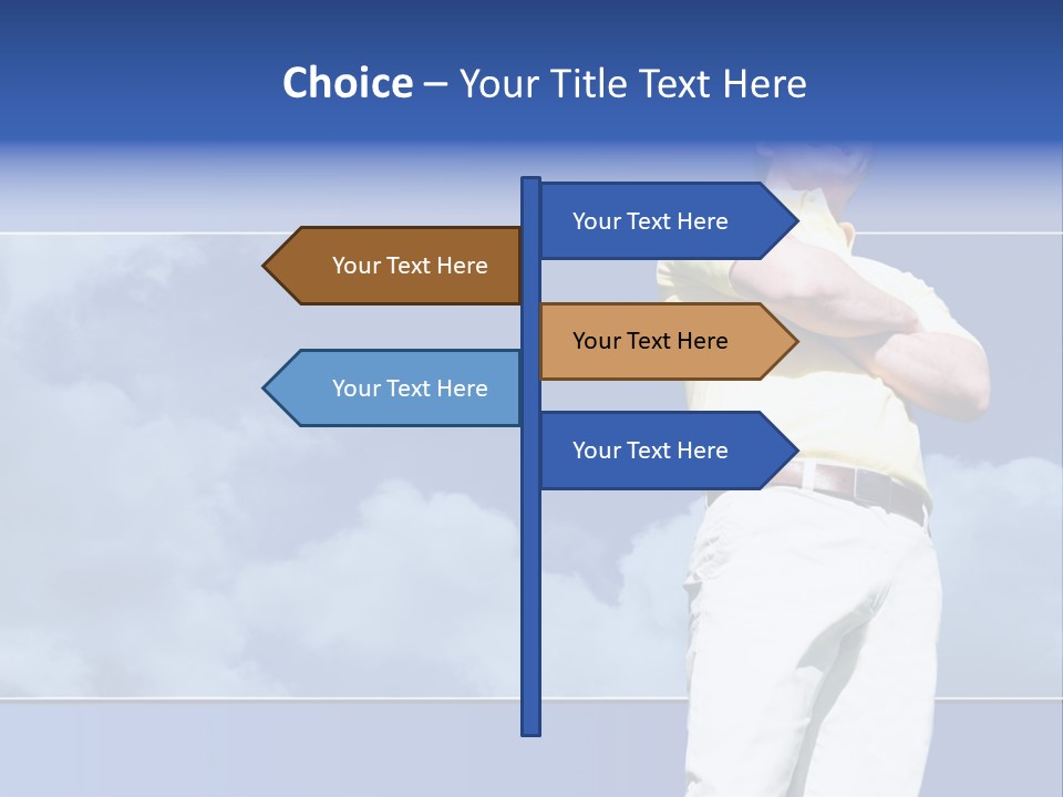 Short Hair Gesturing Shirts PowerPoint Template