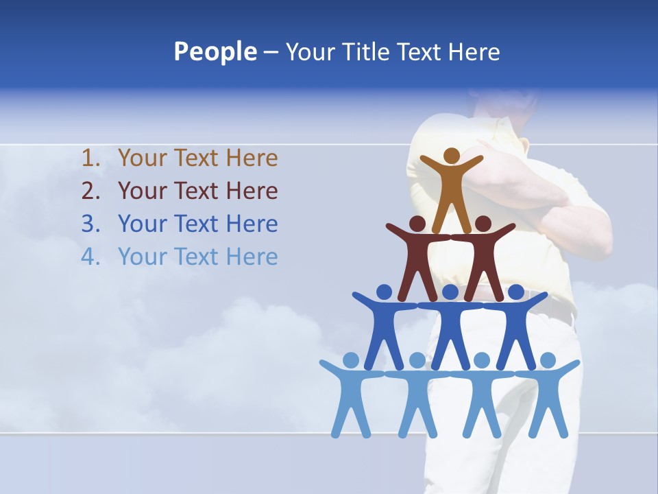 Short Hair Gesturing Shirts PowerPoint Template