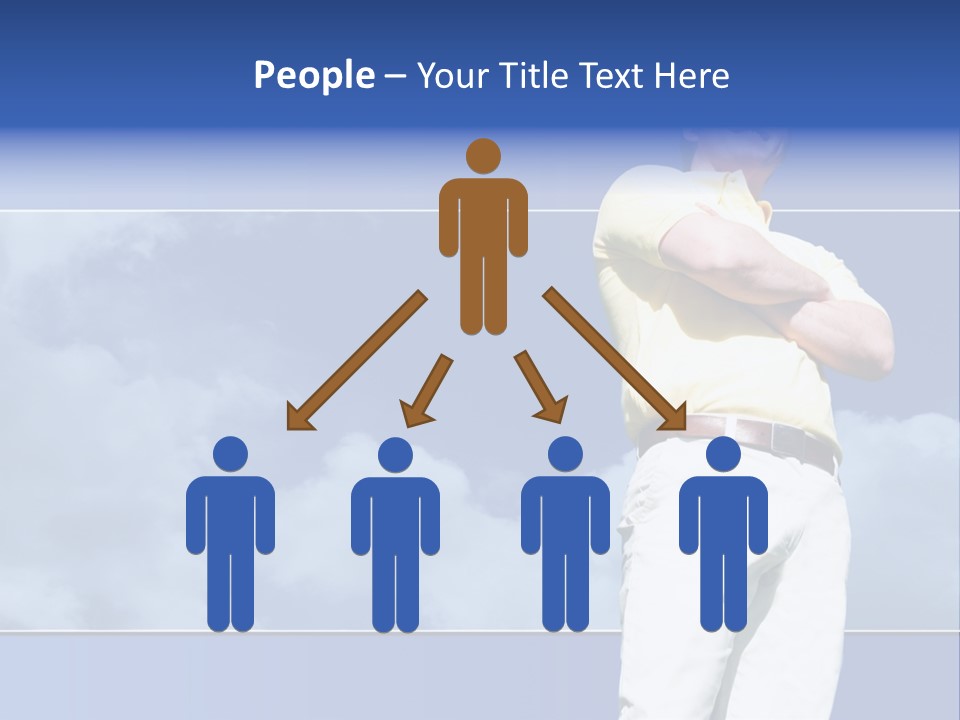 Short Hair Gesturing Shirts PowerPoint Template