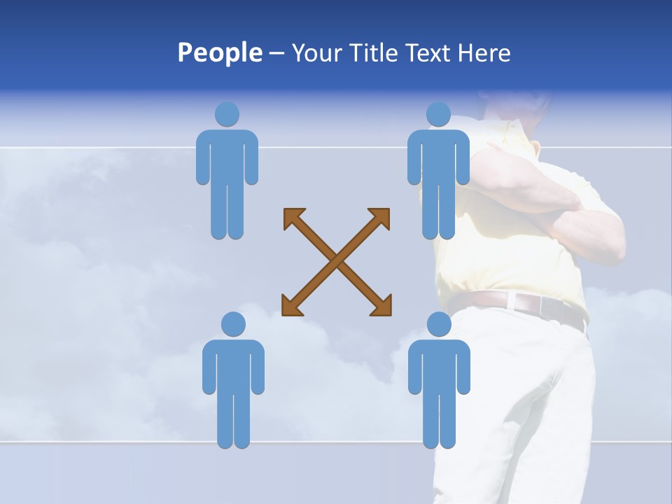 Short Hair Gesturing Shirts PowerPoint Template