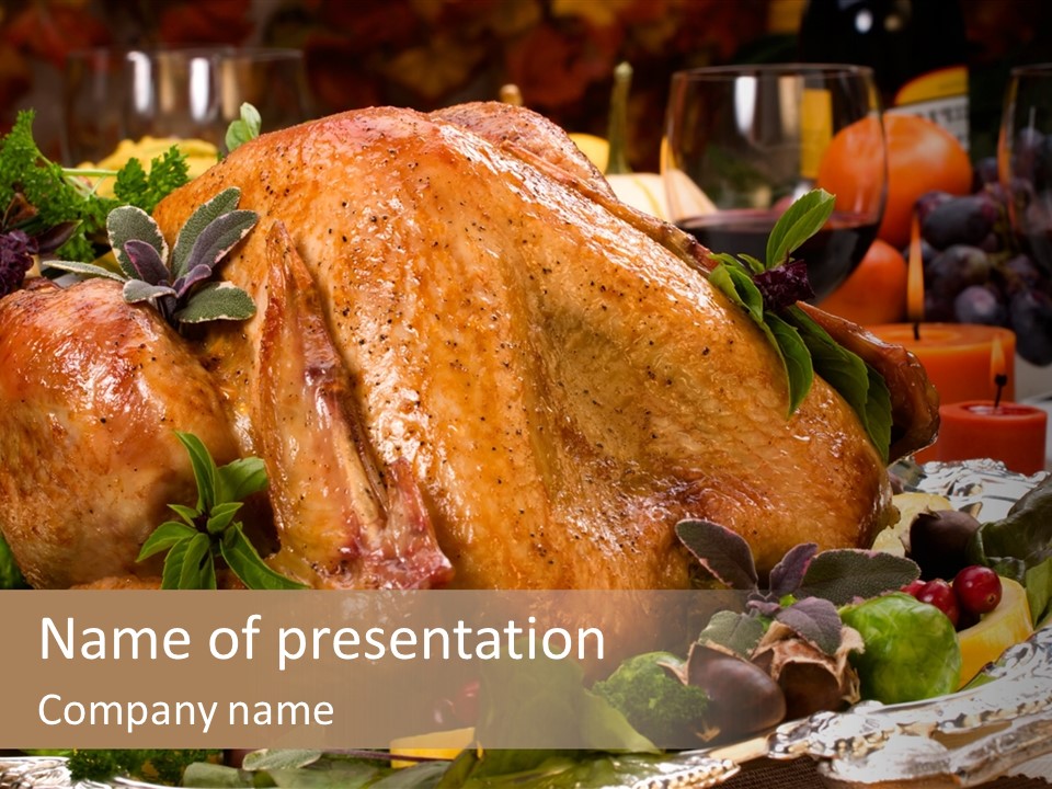 Poultry Basil Brussels Sprouts PowerPoint Template