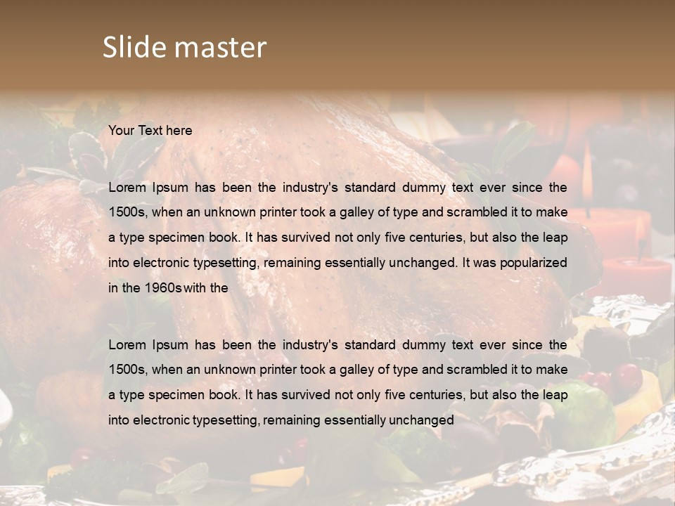 Poultry Basil Brussels Sprouts PowerPoint Template