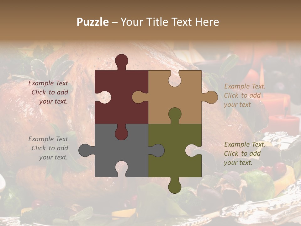 Poultry Basil Brussels Sprouts PowerPoint Template