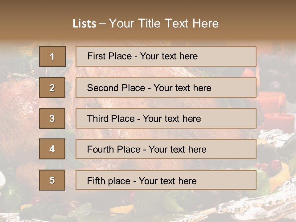 Poultry Basil Brussels Sprouts PowerPoint Template