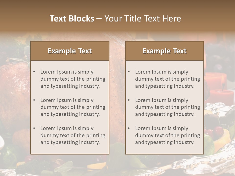 Poultry Basil Brussels Sprouts PowerPoint Template