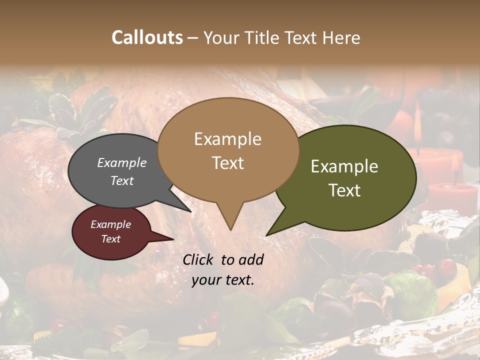 Poultry Basil Brussels Sprouts PowerPoint Template