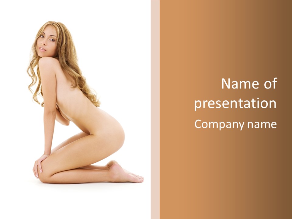Long Smiling Tempting PowerPoint Template