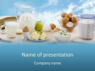 Groceries Cups Buttermilk PowerPoint Template