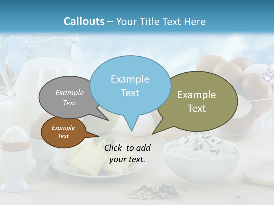 Groceries Cups Buttermilk PowerPoint Template