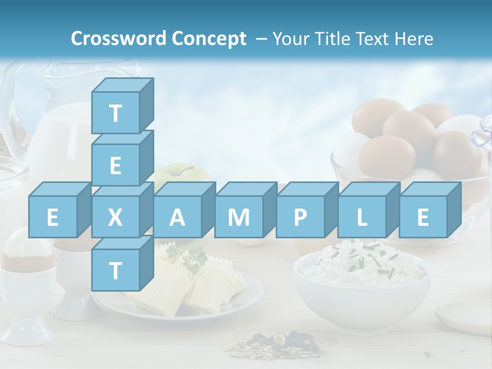 Groceries Cups Buttermilk PowerPoint Template