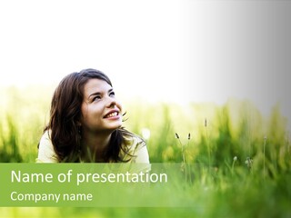 Lady Teenager Field PowerPoint Template