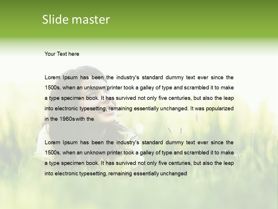 Lady Teenager Field PowerPoint Template