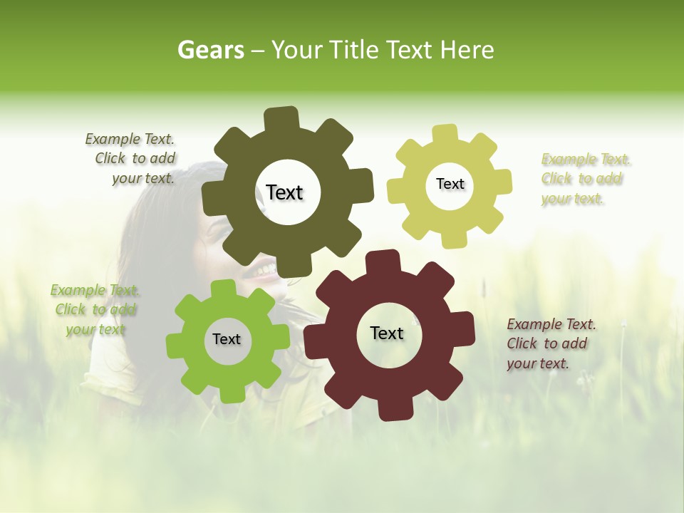 Lady Teenager Field PowerPoint Template