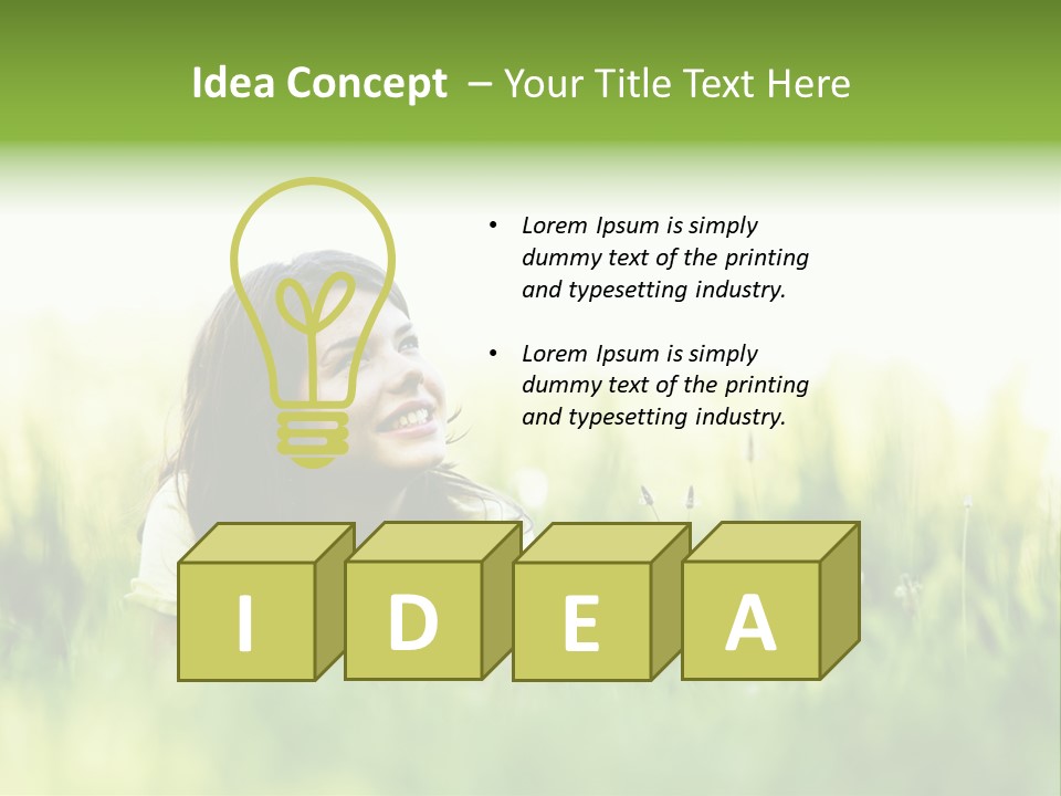 Lady Teenager Field PowerPoint Template