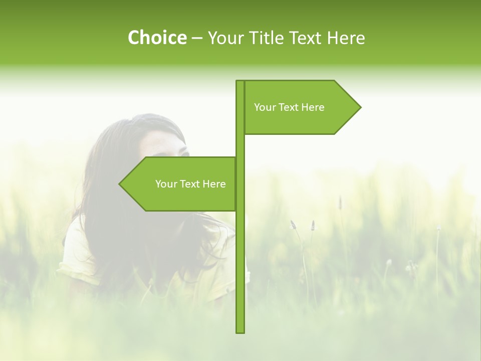 Lady Teenager Field PowerPoint Template
