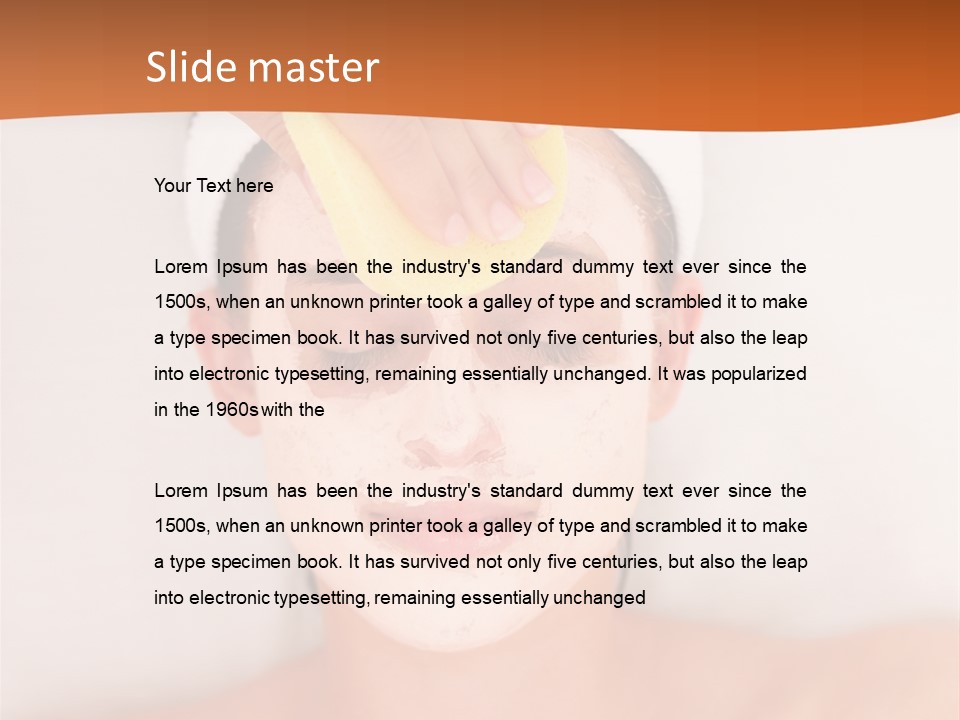 Close Relax Woman PowerPoint Template