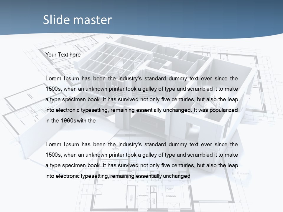 Pavilion Renovation Drawing PowerPoint Template
